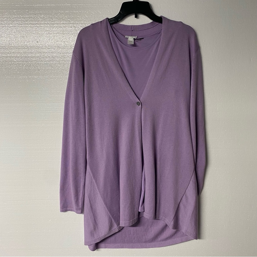 J.Jill Cardigan With Tank Lavender Size M One Bottom Wool Blend Long Casual